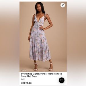 NWT Lulu’s Lavender Floral Dress — size M